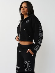True Religion Black Applique Rlx Zip Up Hoodie - Image 3 of 4
