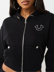 True Religion Black Applique Rlx Zip Up Hoodie - Image 4 of 4