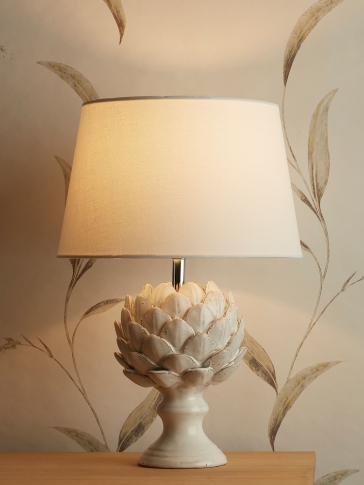 Laura Ashley White Artichoke Table Lamp - Image 1 of 5 Laura Ashley White Artichoke Table Lamp - Image 1 of 5