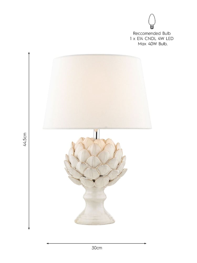 Laura Ashley White Artichoke Table Lamp - Image 2 of 4