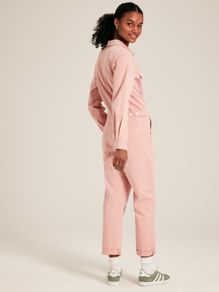 Joules Rose Pink Long Sleeve Cotton Boiler Suit - Image 2 of 5