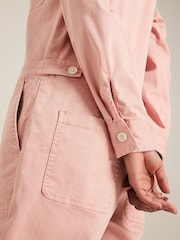 Joules Rose Pink Long Sleeve Cotton Boiler Suit - Image 5 of 5