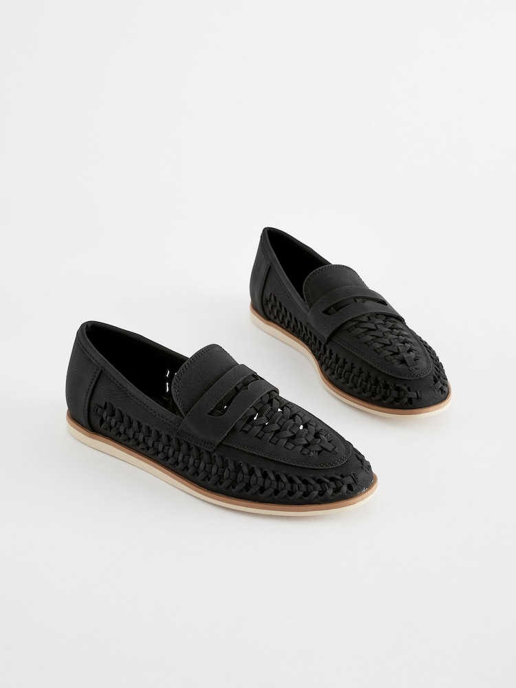 Black Woven Loafers - Image 1 of 6 Black Woven Loafers - Image 1 of 6