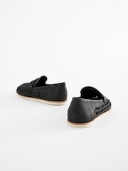 Black Woven Loafers - Image 3 of 6