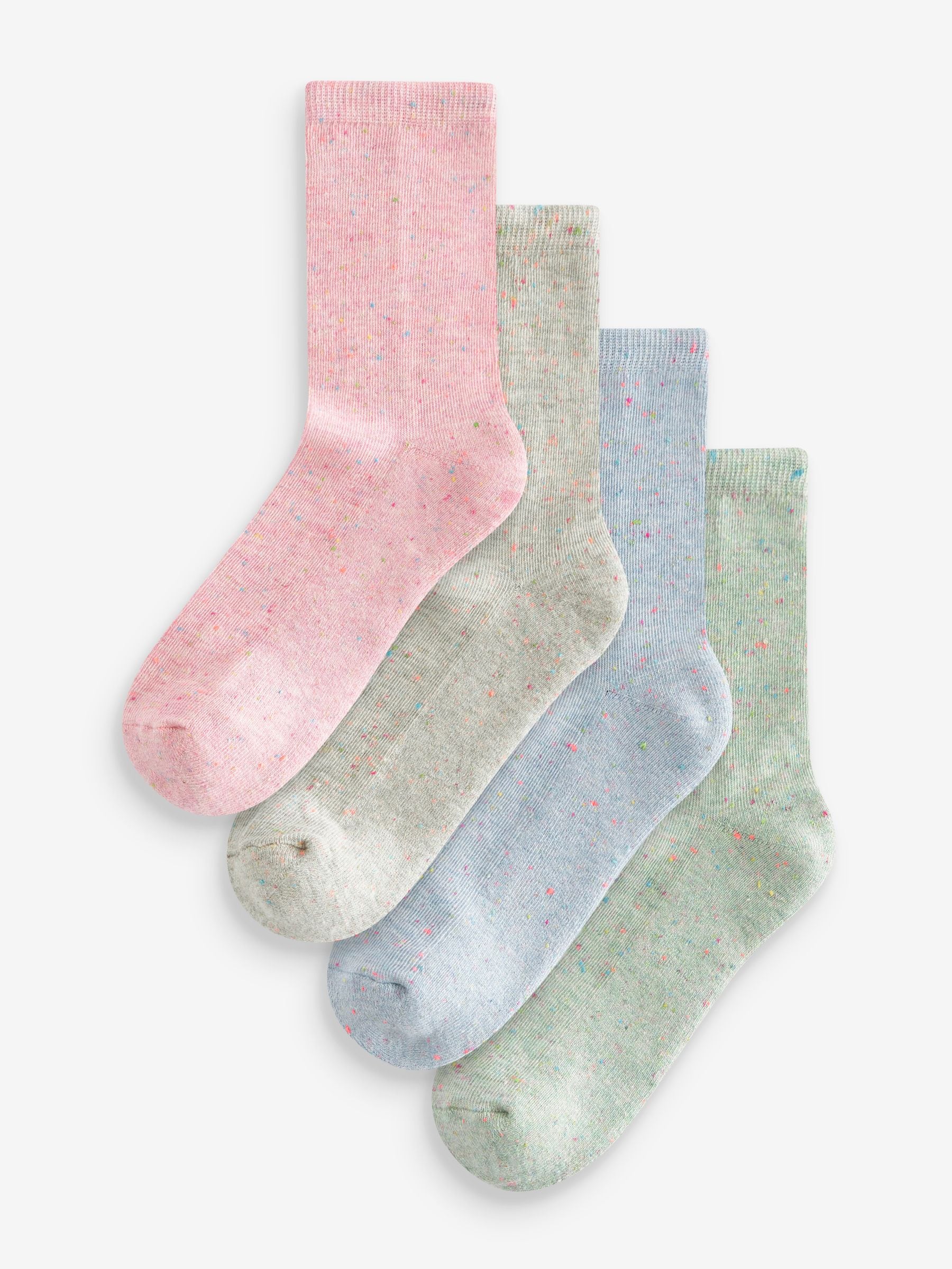 Multi Neppy Cushion Sole Socks 4 Pack