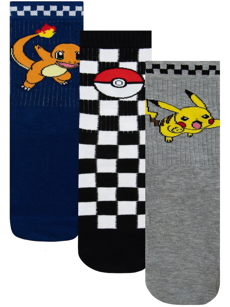 Кейіпкерлік Pokemon Пикачу және Чармандер шұлықтары 3 жиынтығы - 4суретінің 1 суреті