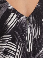 Phase Eight Multi Adara Linear Zip Neck Print Black Jumper - Image 5 of 6