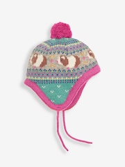 JoJo Maman Bébé Green Fairisle Pattern Bobble Hat - Image 1 of 2