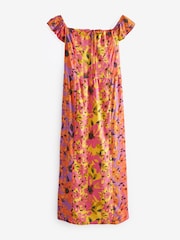 Rosa geblümt - Schulterfreies Sommerkleid mit Neckholder - Bild 3 von 4