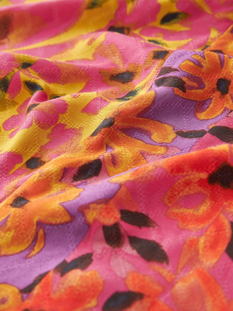 Rosa geblümt - Schulterfreies Sommerkleid mit Neckholder - Bild 4 von 4