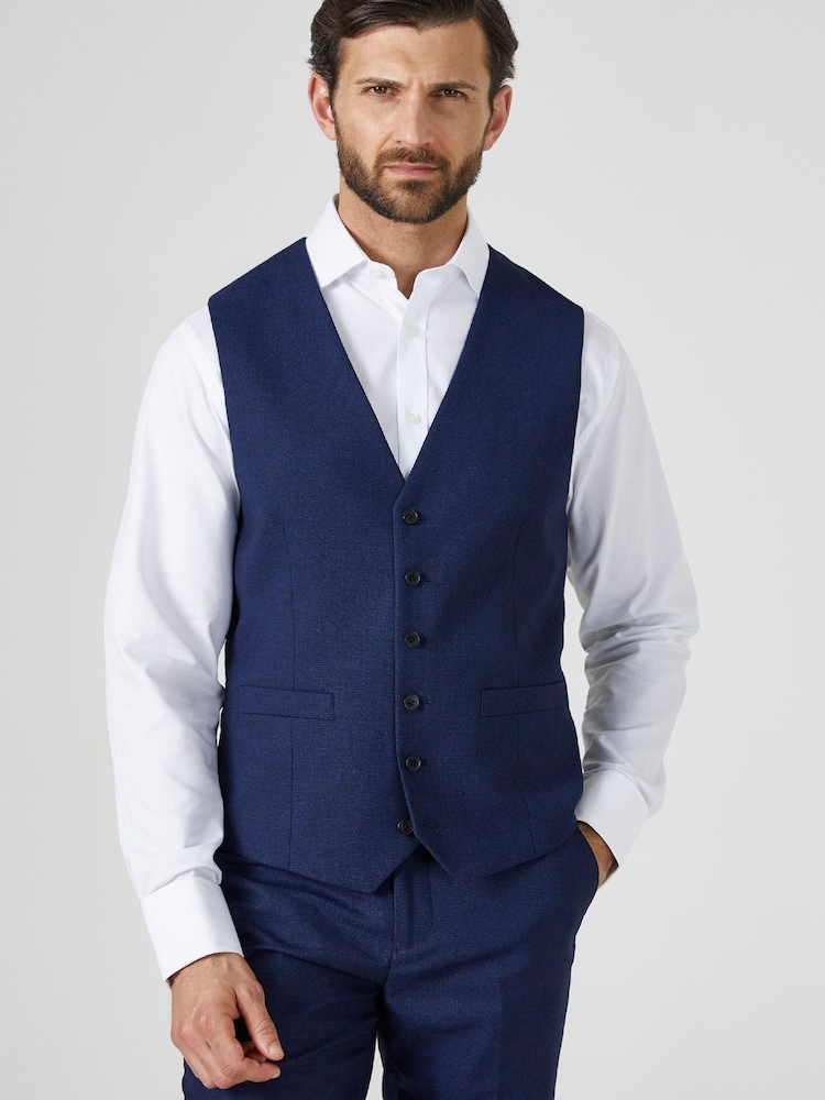 Skopes Blue Harcourt Tailored Fit Suit Waistcoat - Image 1 of 2