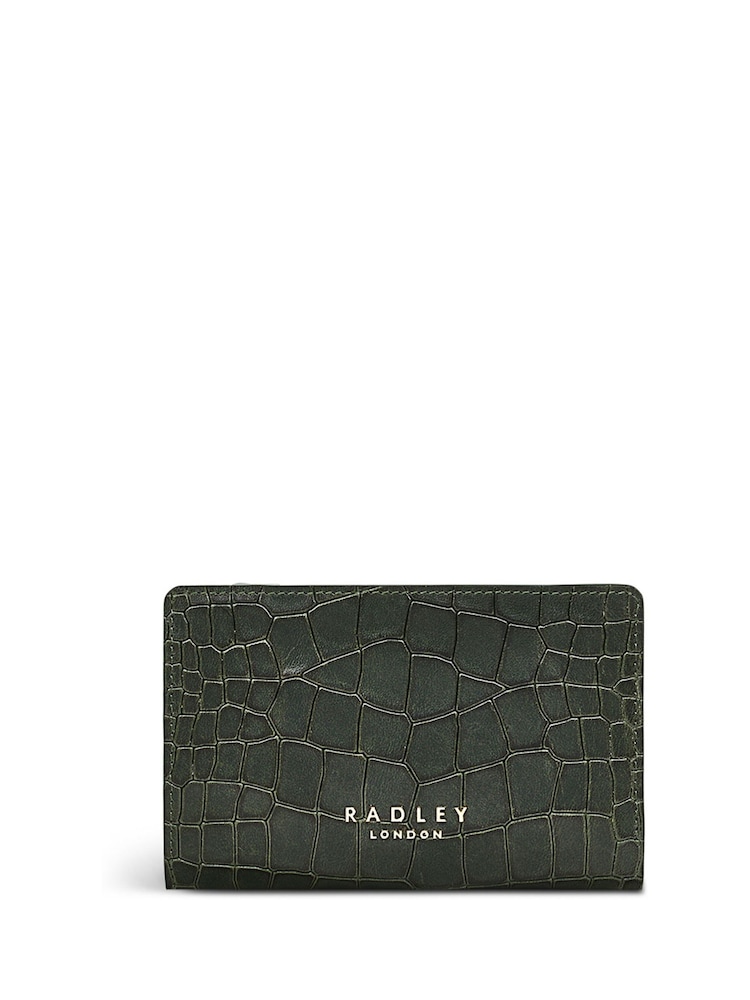 Radley London Medium Green Linden Gardens Faux Croc Effect Bifold Purse - Image 1 of 4
