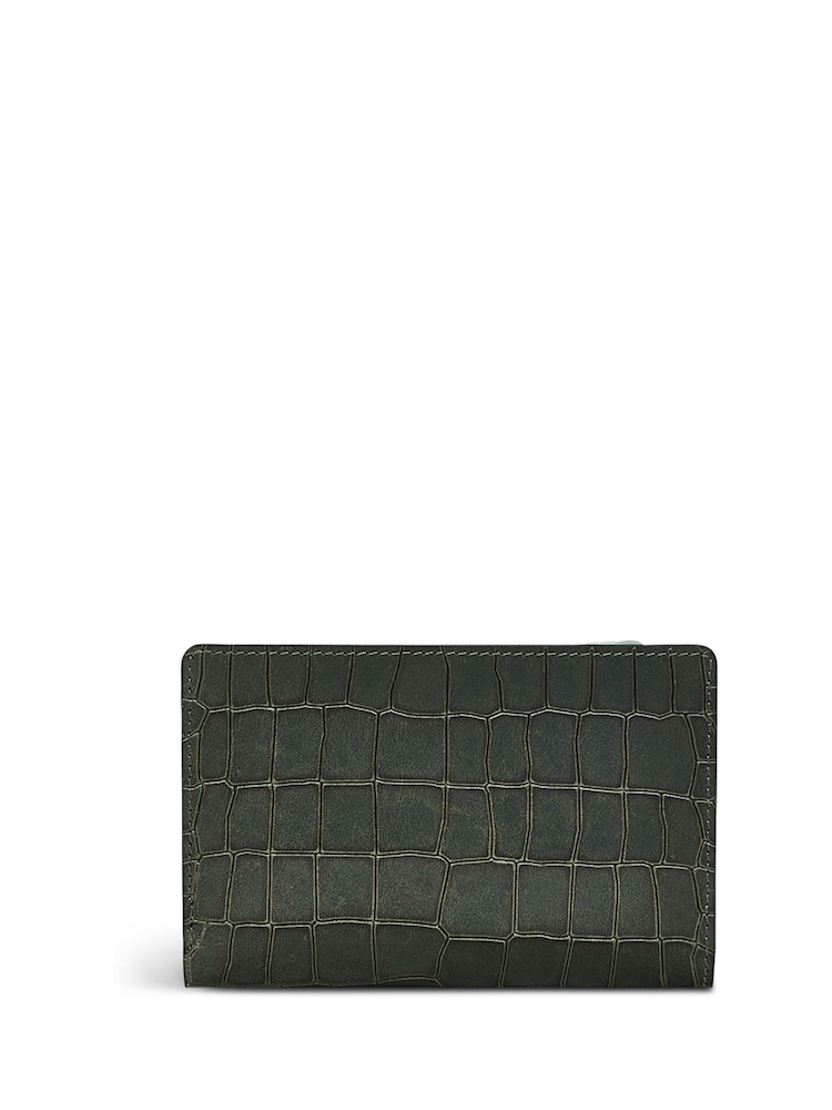 Radley London Medium Green Linden Gardens Faux Croc Effect Bifold Purse - Image 2 of 4