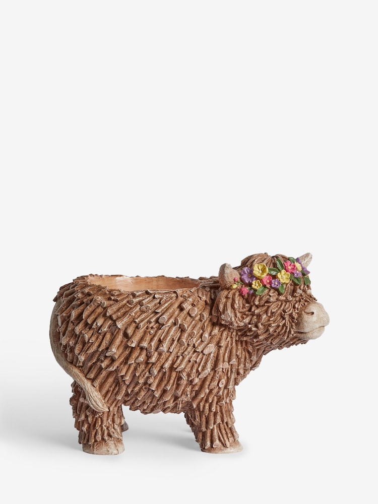 Natural Outdoor Hamish The Highland Cow Plant Pot - Image 2 of 3
