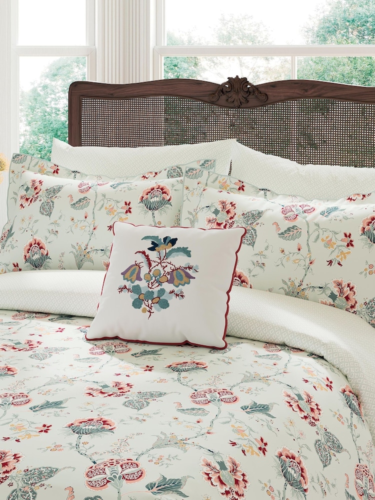V&A Duck Egg/Teal Palampore Trail Cotton Duvet Cover Set - Image 1 of 4
