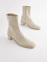 Bone Natural Regular/Wide Fit Forever Comfort® Sock Ankle Boots - Image 3 of 6