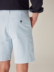 Light Blue Oxford Straight Fit Stretch Chinos Shorts - Image 4 of 9
