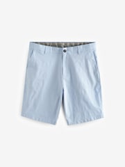 Light Blue Oxford Straight Fit Stretch Chinos Shorts - Image 6 of 9