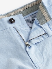 Light Blue Oxford Straight Fit Stretch Chinos Shorts - Image 7 of 9