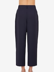 Armani Exchange Navy Blue Pleated Loose Fit Trousers - Image 2 of 7