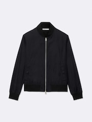 AllSaints Black Abbot Bomber Jacket - Image 8 of 8