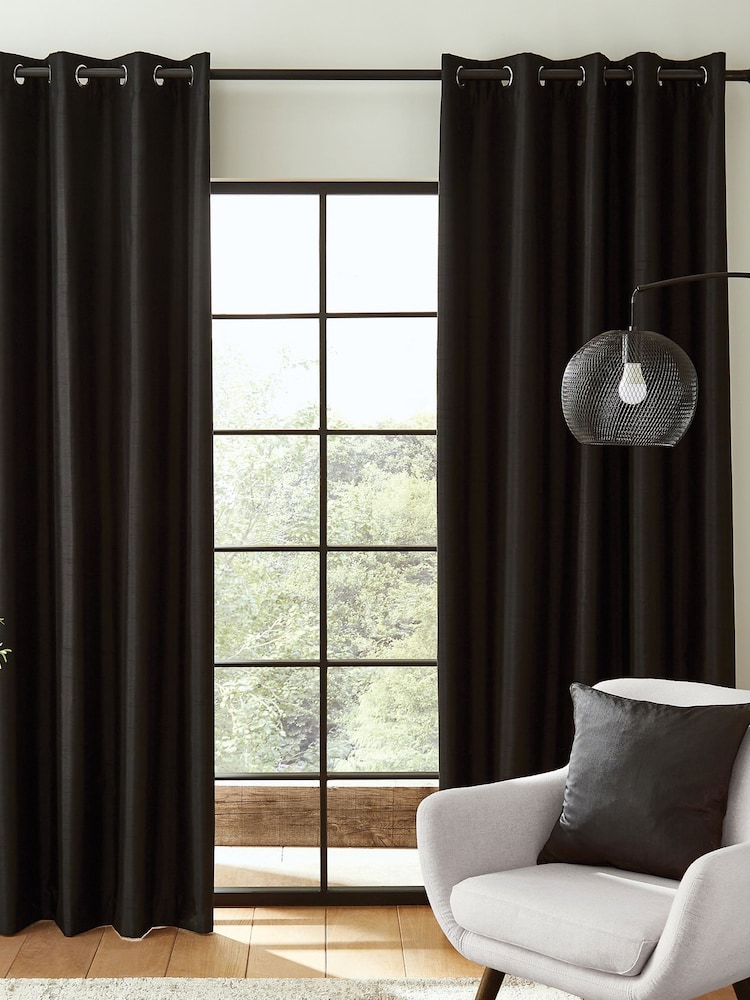 Catherine Lansfield Faux Fur Soft and Cosy Draught Excluder Curtains - Imagem 1 de 9