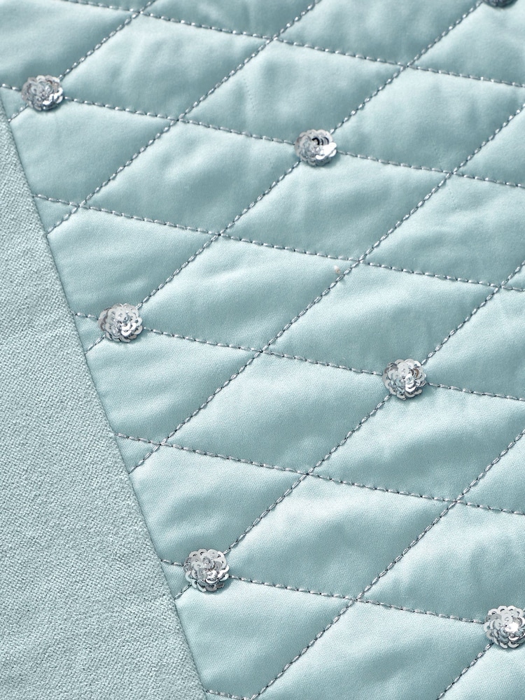 Buy Catherine Lansfield Blue Sequin Cluster Bedspread from the