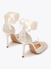 Steve Madden White Larina Sequin Heeled Court Shoes - Image 2 of 4