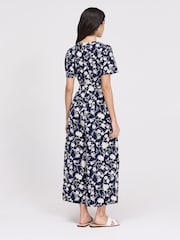 Finery Blue Floral Uma Cropped Wide Leg Jumpsuit - Image 4 of 4