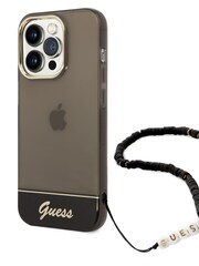 Guess iPhone Pc/Tpu Iml Double Layer Electroplated Camera Outline Translucent 14 Pro Black Case with Strap - Image 3 of 4