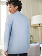 Blue Shirt Length Embroidered Boys Kurta (3-16yrs) - Image 2 of 5