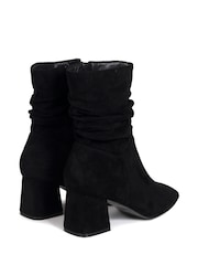 Linzi Black Aster Ruched Heeled Ankle Boots - Image 4 of 4