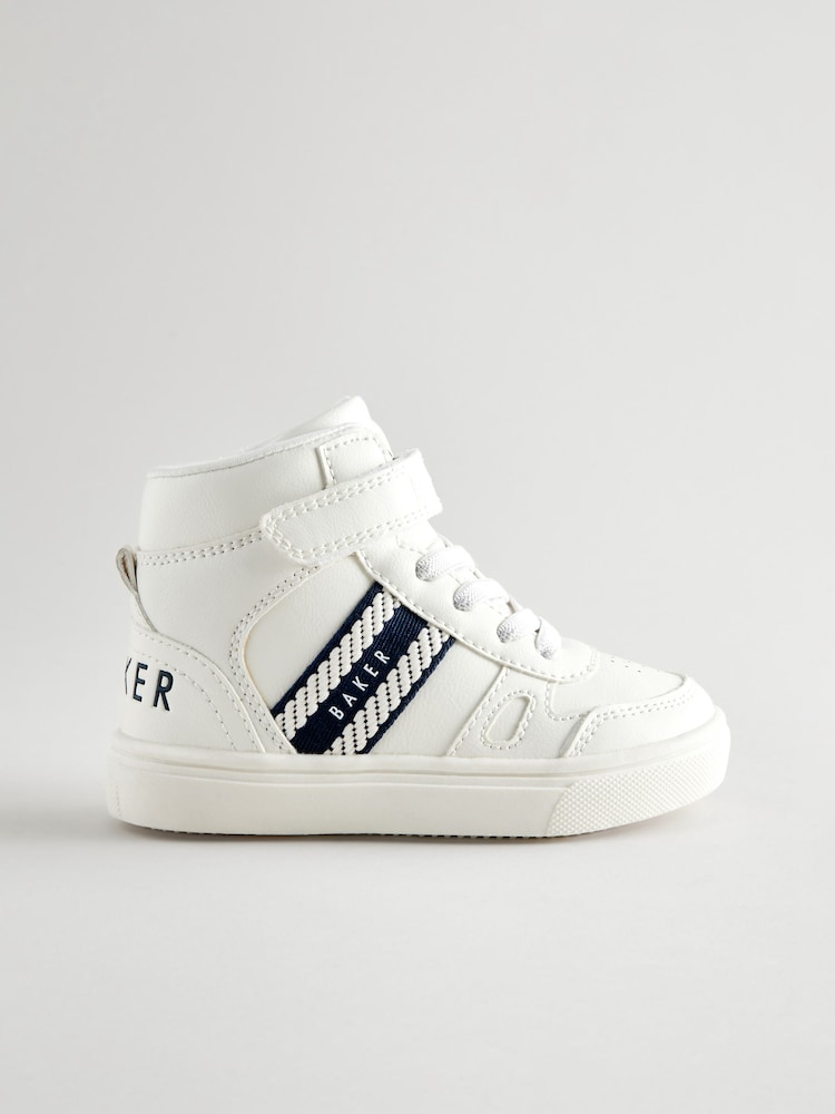 Baker by Ted Baker dečki z blagovno znamko Tape Hi-Top bela Trainers - Slika 2 iz 7 Baker by Ted Baker dečki z blagovno znamko Tape Hi-Top bela Trainers - Slika 2 iz 7