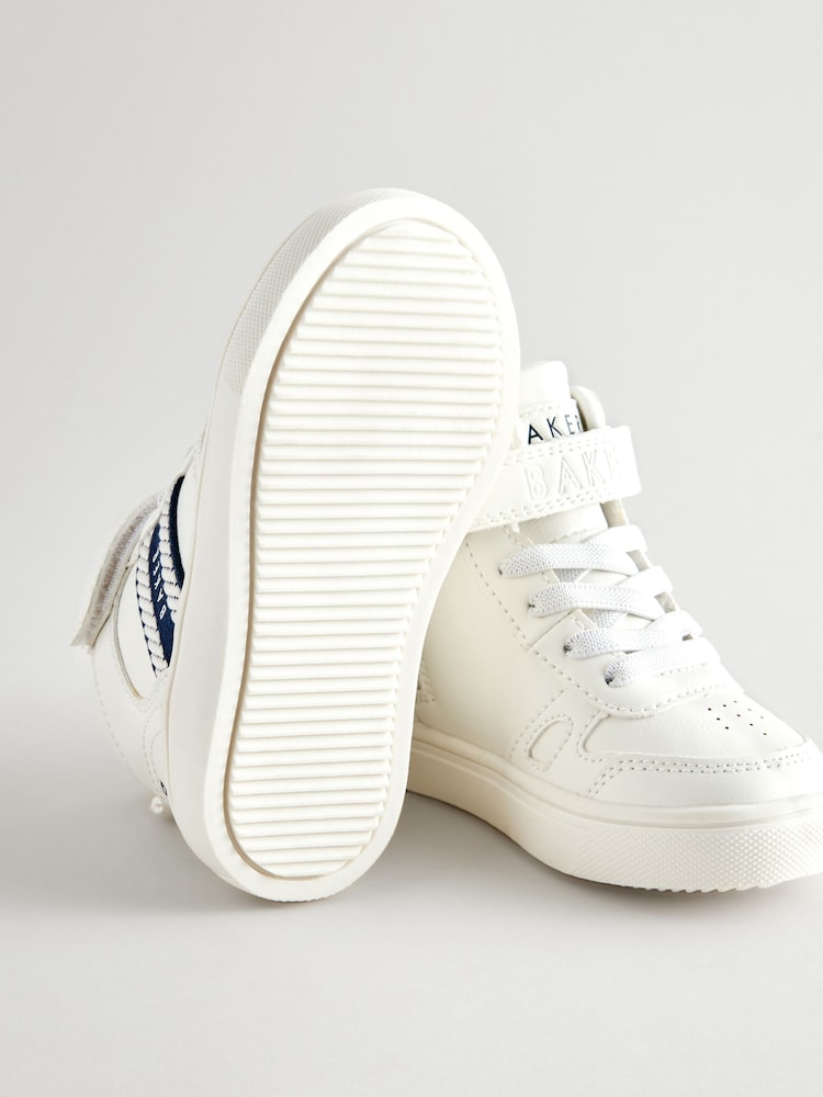 Baker by Ted Baker Boys Branded Tape Hi-Top White Trainers - Image 5 of 7