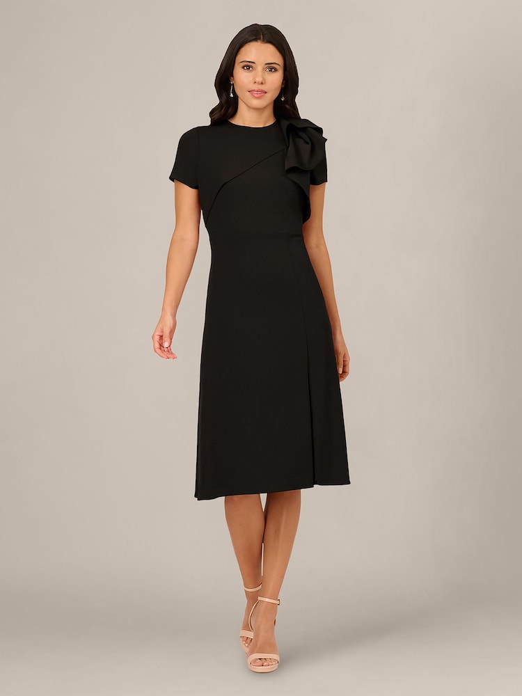 Adrianna Papell Black Ruffle Bodice Dress - Image 1 of 6 Adrianna Papell Black Ruffle Bodice Dress - Image 1 of 6