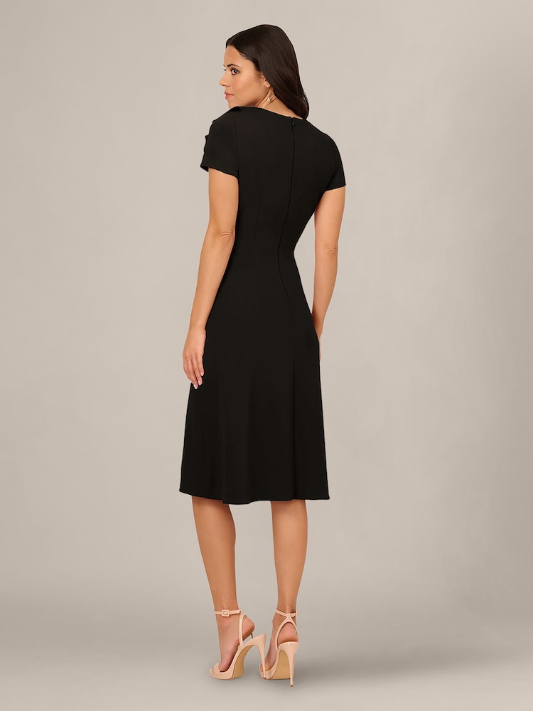 Adrianna Papell Black Ruffle Bodice Dress - Image 2 of 6 Adrianna Papell Black Ruffle Bodice Dress - Image 2 of 6