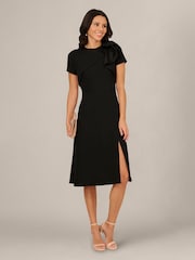 Adrianna Papell Black Ruffle Bodice Dress - Image 4 of 6