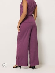 PixieGirl Petite Red Pinstripe Waistcoat & Wide Leg Trousers - Image 6 of 8