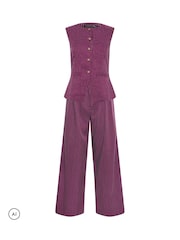 PixieGirl Petite Red Pinstripe Waistcoat & Wide Leg Trousers - Image 7 of 8