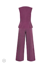 PixieGirl Petite Red Pinstripe Waistcoat & Wide Leg Trousers - Image 8 of 8