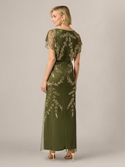 Adrianna Papell Green Studio Beaded Flutter Blouson Dress - Image 2 of 6