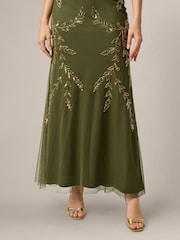 Adrianna Papell Green Studio Beaded Flutter Blouson Dress - Image 4 of 6