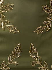 Adrianna Papell Green Studio Beaded Flutter Blouson Dress - Image 6 of 6