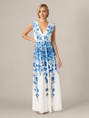 Adrianna Papell Floral Border Gown - Image 1 of 6