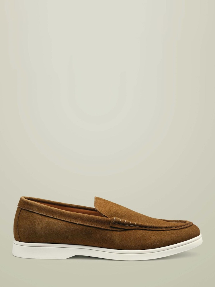 Charles Tyrwhitt Brown Suede Slip On Loafers - Image 1 of 4