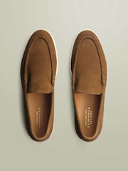 Charles Tyrwhitt Brown Suede Slip On Loafers - Image 3 of 4