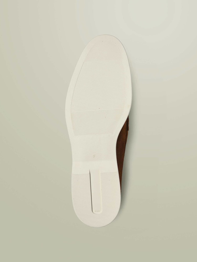 Charles Tyrwhitt Brown Suede Slip On Loafers - Image 4 of 4