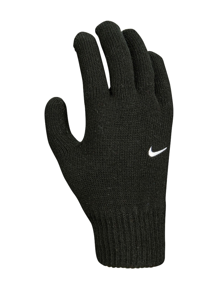 Nike Black Swoosh Kids Knit Gloves 2.0 - Image 1 of 3