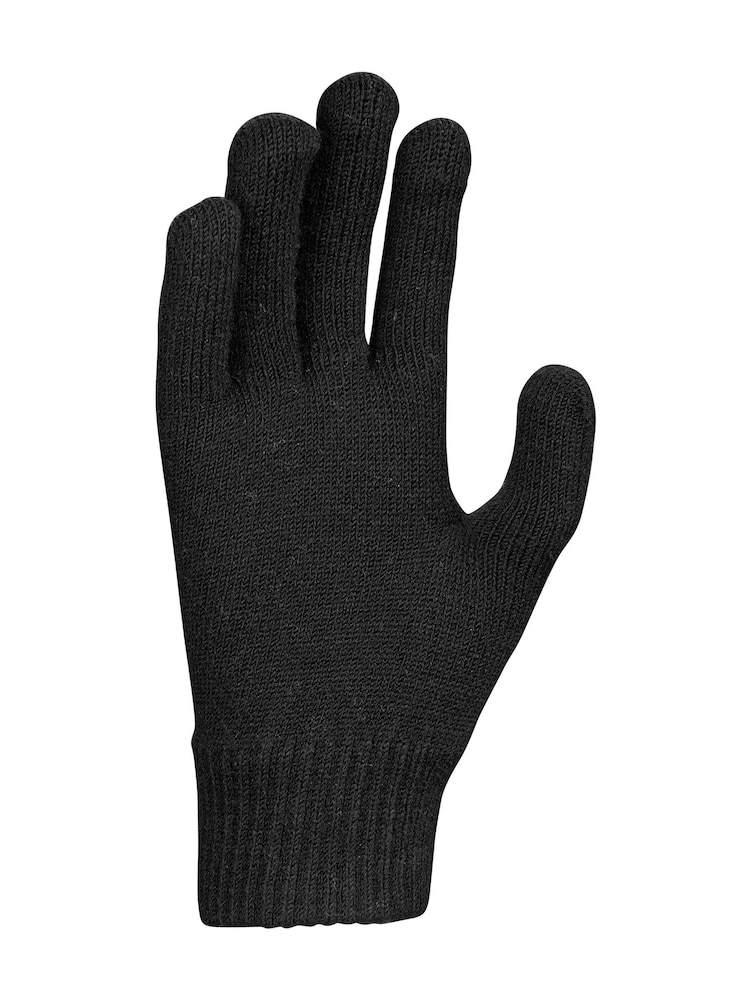 Nike Black Swoosh Kids Knit Gloves 2.0 - Image 2 of 3
