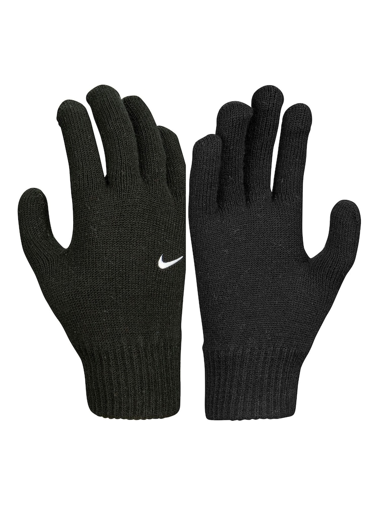 Nike Black Swoosh Kids Knit Gloves 2.0 - Image 3 of 3